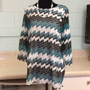 Alfred Dunner multi stripped blouse. NWOT